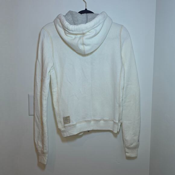 Vintage Y2K Abercrombie & Fitch Hoodie Zip Up White Womens Size M 1892 New York - Picture 5 of 9